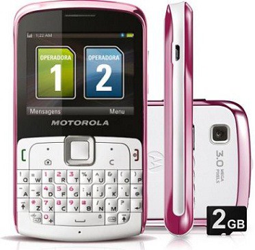 CELULAR MOTOROLA EX 115 ROSA / PRETO  (MENU PORTUGUES)